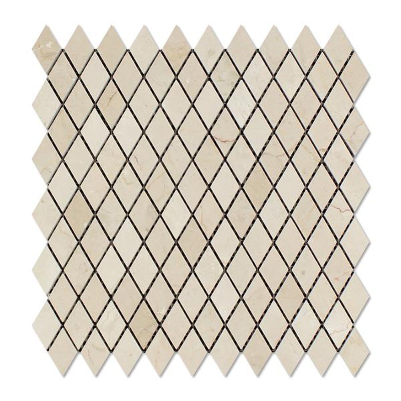 Crema Marfil Marble Mosaic - 1" x 2" Diamond