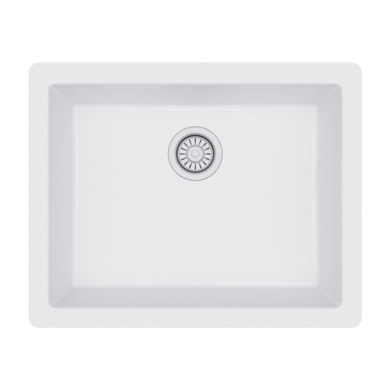 Qu.820.Wh White Quartz Composite Undermount Single Bowl Kitchen Sink ...