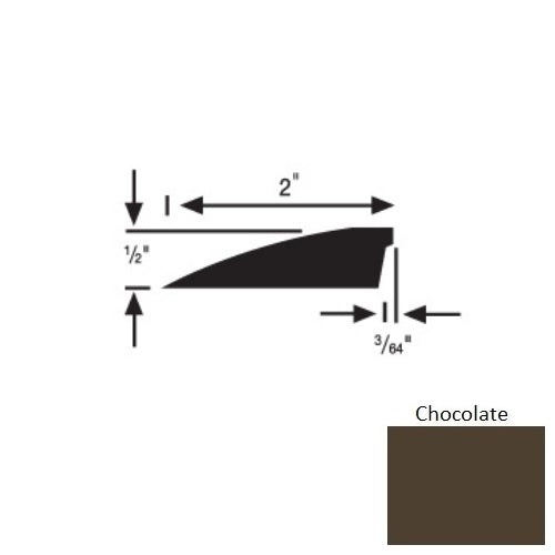 Flextones Chocolate Vinyl 157 Reducer - 1/2" X 12 Ft - Thermoplastic