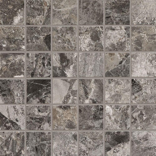 Mun Dark Porcelain Mosaic - 2" x 2" - Matte