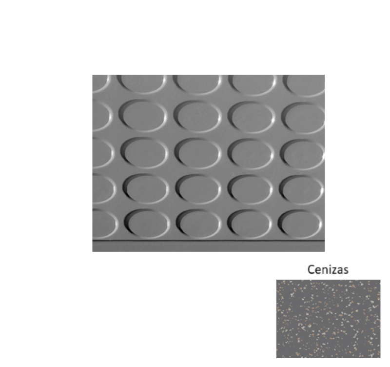 Fiesta 97 Cenizas Vantage Raised Circular 15 Inch Depth Rubber (Sq) Stair Tread - Textured