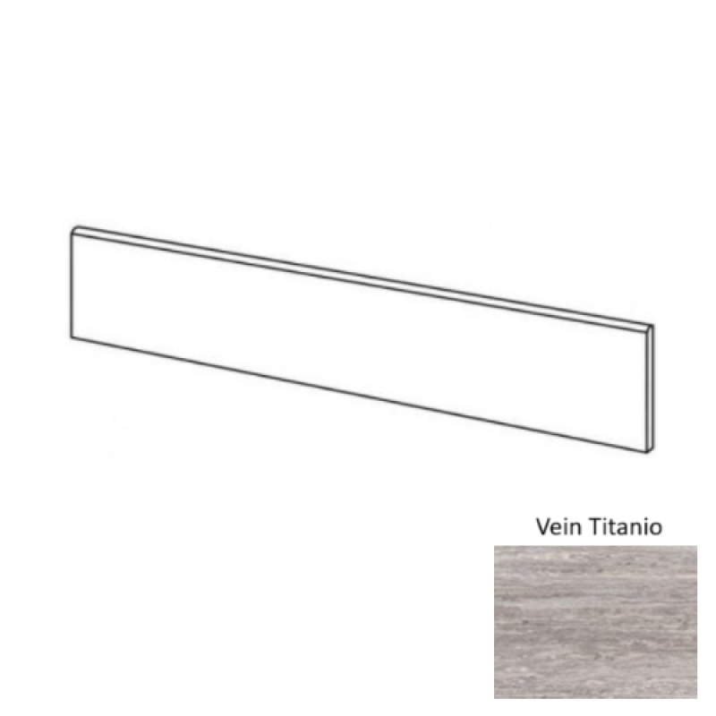 Realstone Travertino Vein Titanio Porcelain Floor & Wall Trim - 3" X 24" Bullnose - Matte
