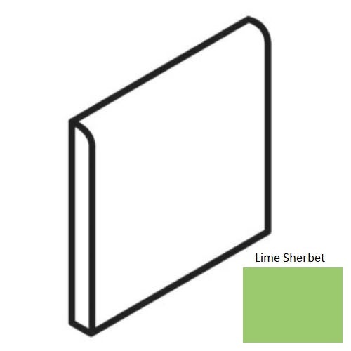 Keystones Unglazed Mosaic Lime Sherbet Bullnose Trim