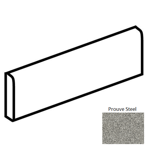 Modernist Prouve Steel Porcelain Bullnose Trim 3" x 24"