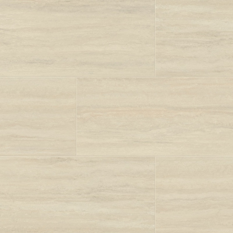 Art Select Champagne Travertino Glue Down Luxury Vinyl Tile - Polyurethane - 18" X 36"
