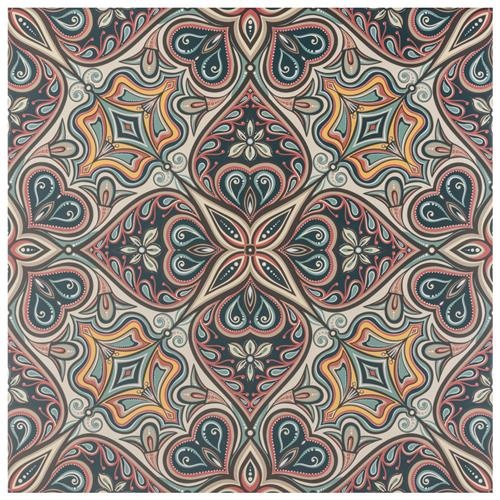 Imagine Tapestry Mandala Porcelain Tile - Matte - 19 3/8" X 19 3/8"