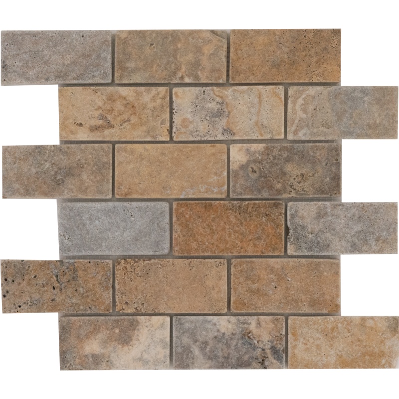 Escabesa Travertine Mosaic - 2" X 4" - Tumbled
