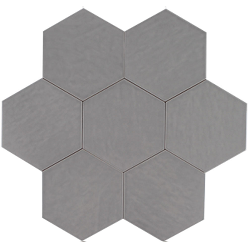 Albatross Smoke Field Ceramic Tile - Glossy 7" x 8" Hexagon