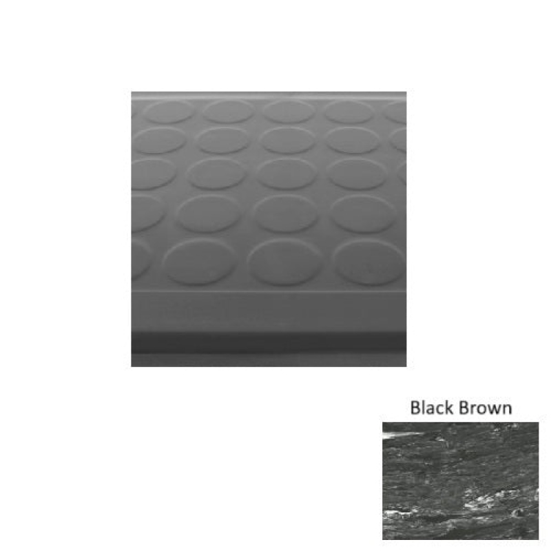 Marbleized 92 Black Brown Low Profile Raised Circular Rubber (Sq) Stair Tread - Textured