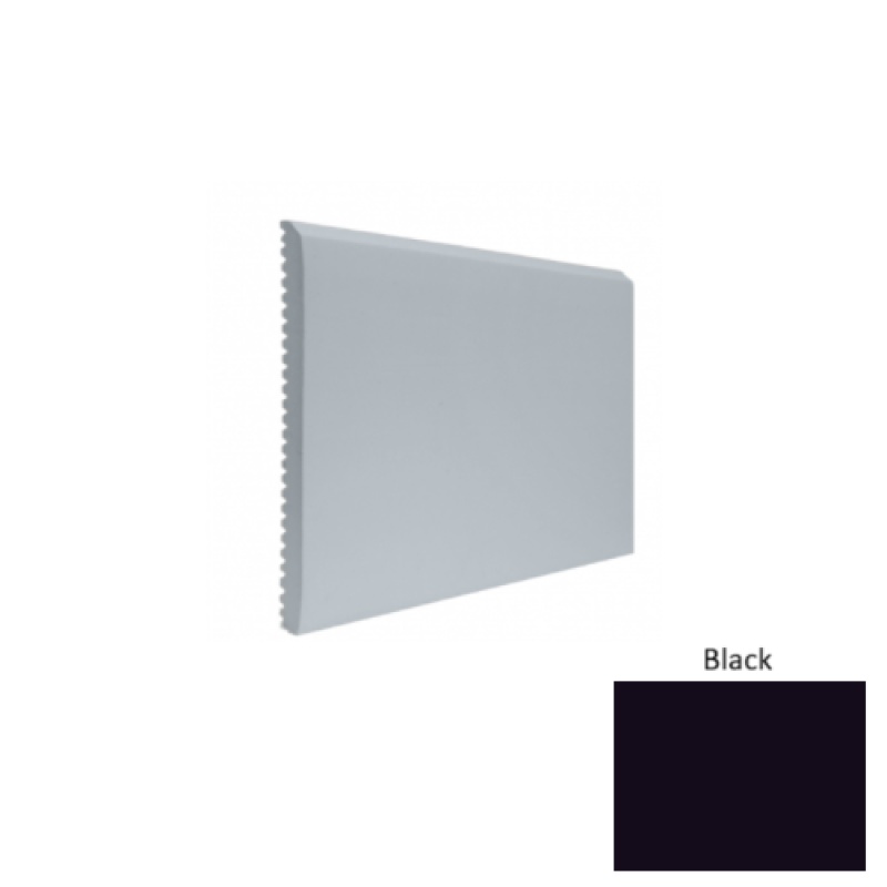 Contours #65 Vertical Black Rubber Profiled Wall Base - Satin