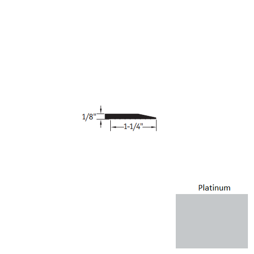 Johnsonite Platinum Vinyl Moulding / Trim - 1 1/4" X 3 Ft (36") X 1/8" Reducer - Reducer