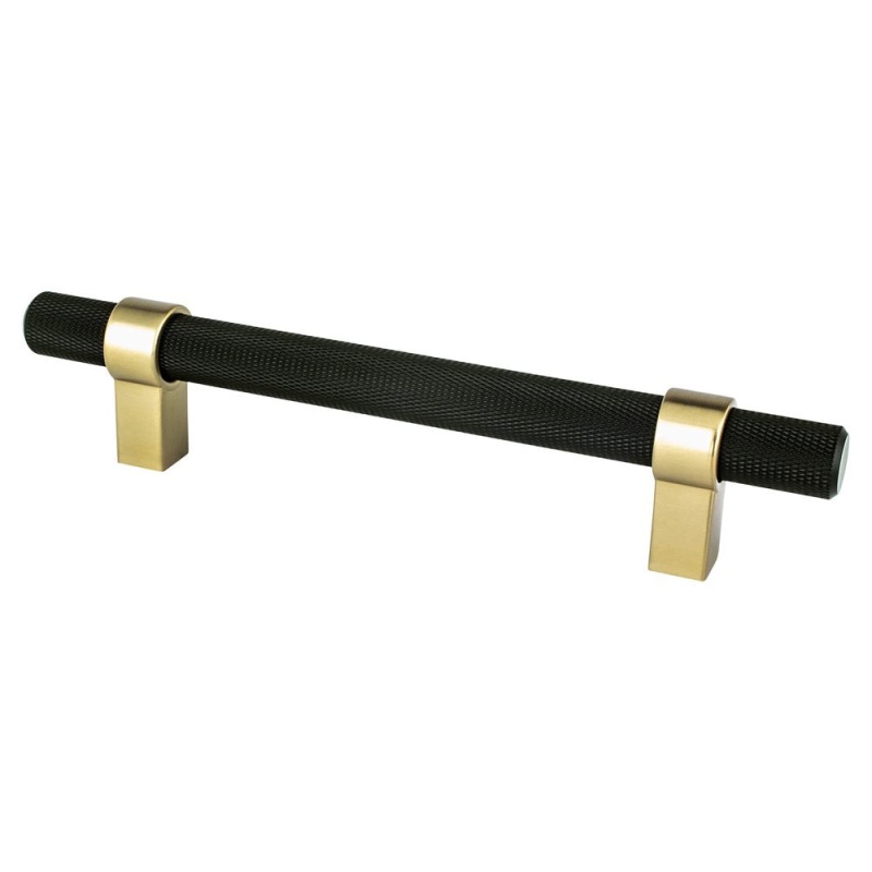 Berenson Radial Reign Aluminum Bar Pull - Matte Black / Modern Brushed Gold