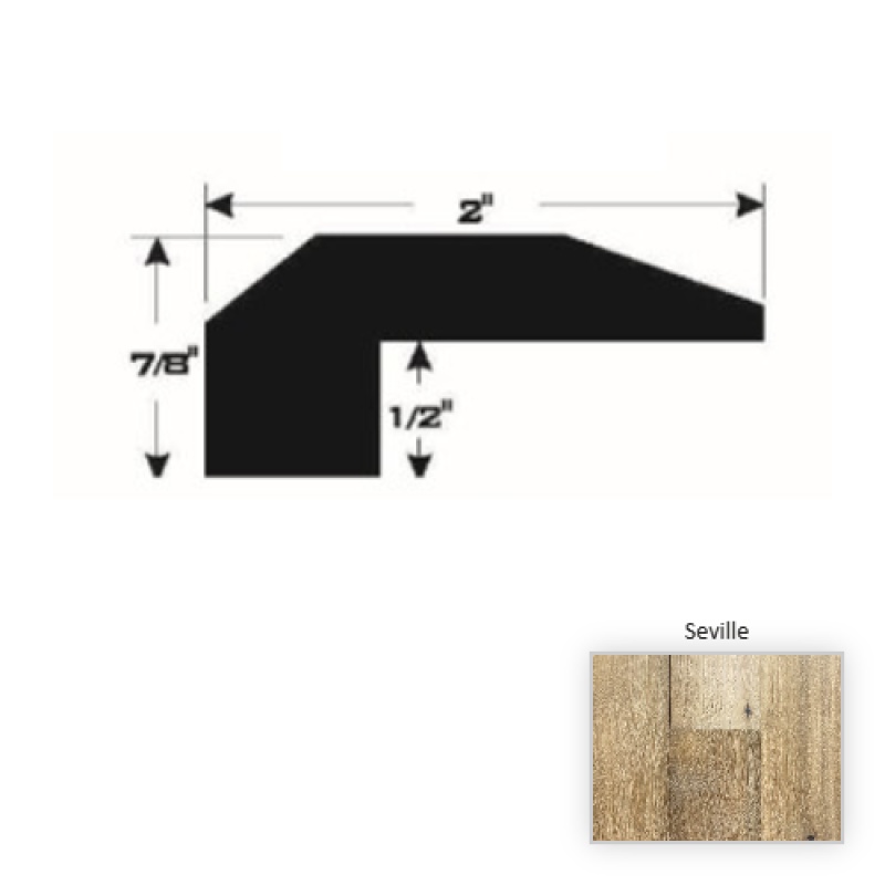 Barcelona European Walnut Seville Hardwood Moulding / Trim - 90" Threshold - Uv Urethane