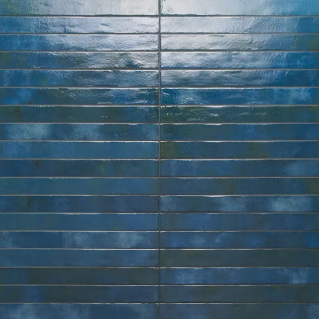 Chroma Blue Porcelain Tile - Glossy - 2" X 18"