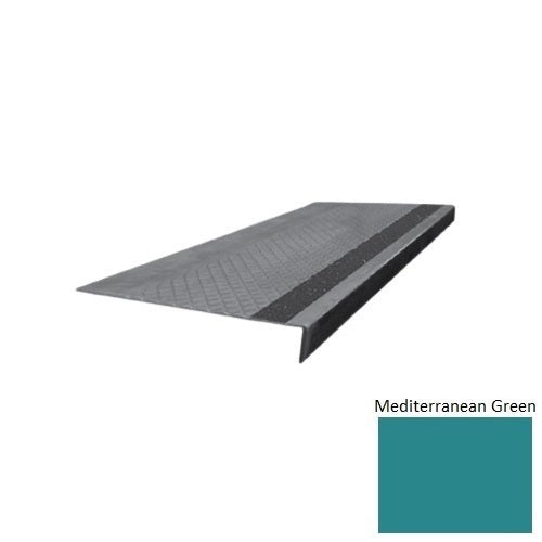 Flextones Mediterranean Green Type 675 With Flush Ribbed Insert Distinct Designs Rubber - 12" X 72" Stair Tread - Diamond Profile Design