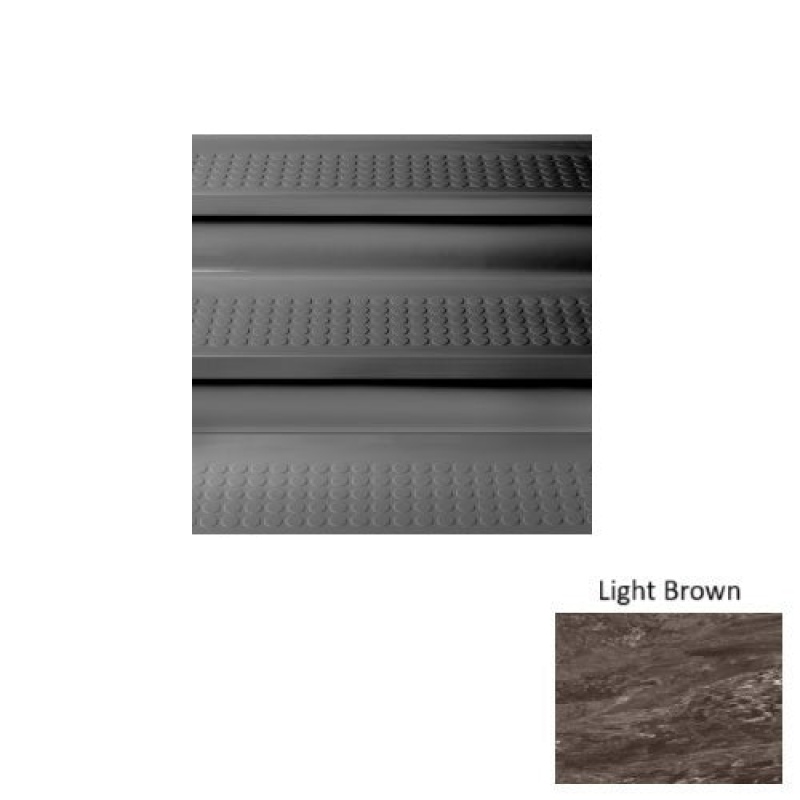 Marbleized 98 Light Brown Vantage Raised Circular Rubber (Sq) Stair Tread - Textured