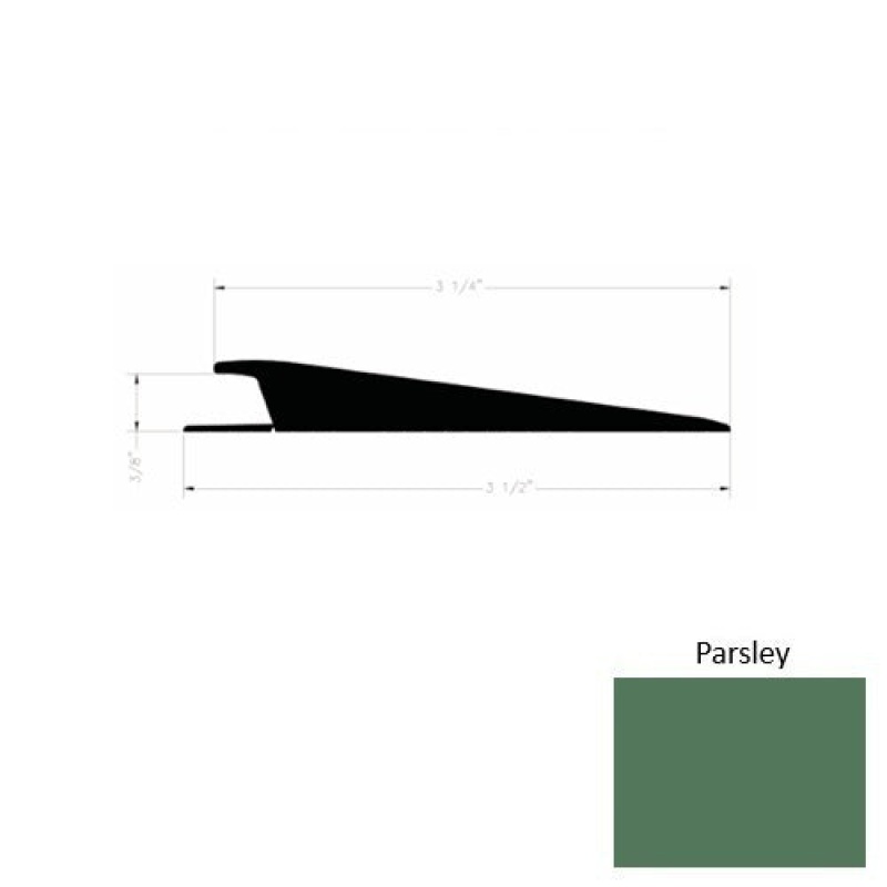 Solid 74 Parsley Rubber Rolling Traffic Transition, 3 1/2" x 9 ft (108") x 3/8"