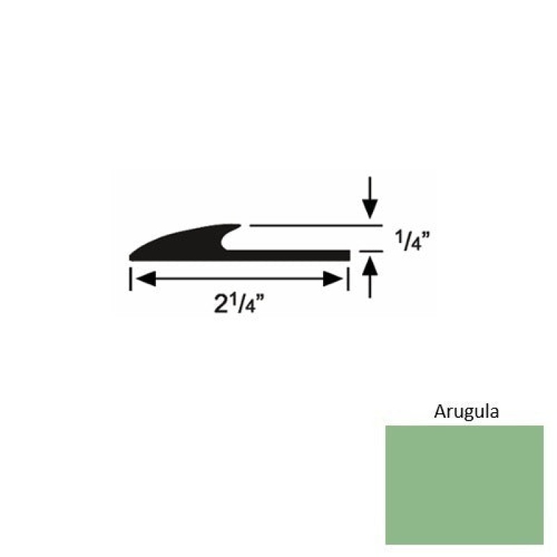 Solid 38 Arugula Rubber Glue Down Carpet Edge - 2 1/4" X 9 Ft (108") X 1/4"