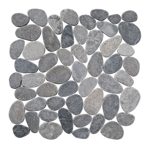 Pebble Grey Marble Mosaic - Cobbles - Tumbled