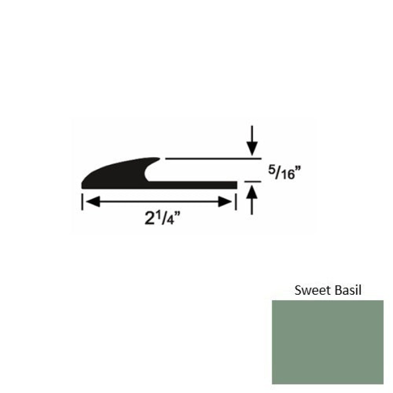 Solid 39 Sweet Basil Rubber Glue Down Carpet Edge - 2 1/4" X 9 Ft (108") X 5/16"