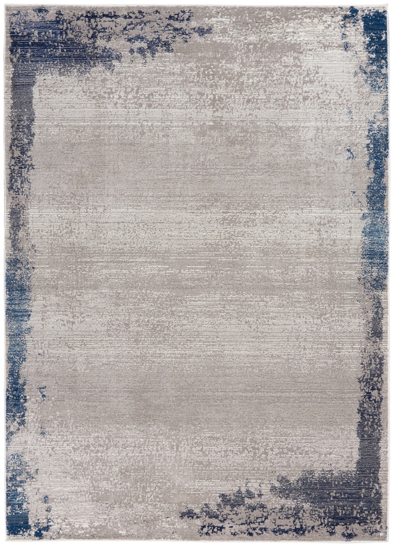 Grey / Navy Polypropylene Modern Area Rug