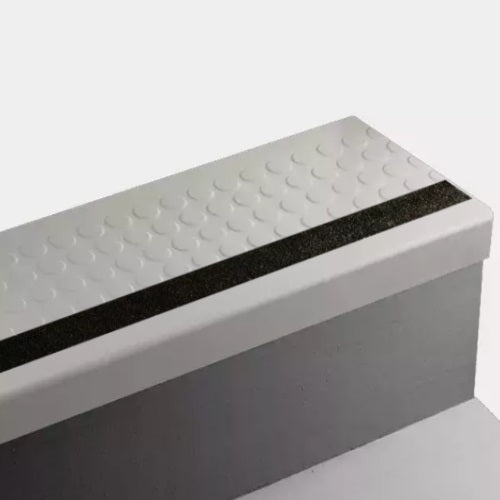 Johnsonite Grey Haze Raised Round Rubber Stair Tread Trim