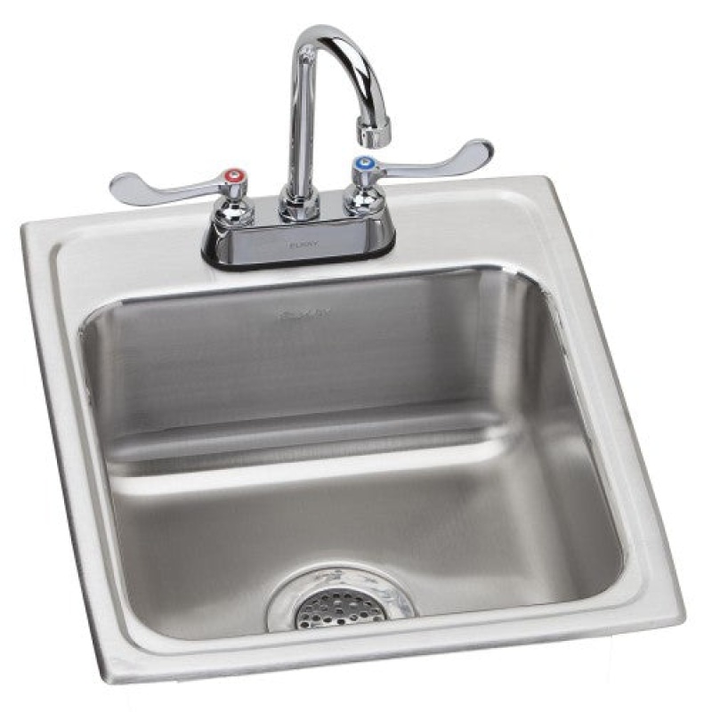 Lr1720c Lustertone Classic Stainless Steel Drop In Single Bowl Kitchen Sink - 17" X 20" X 7 5/8" 2 Holes With Faucet Drain P Trap - Stainless Steel