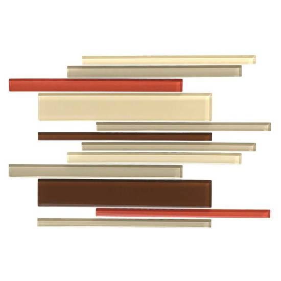 Color Appeal Earth Fire Glass Mosaic - Linear - Glossy