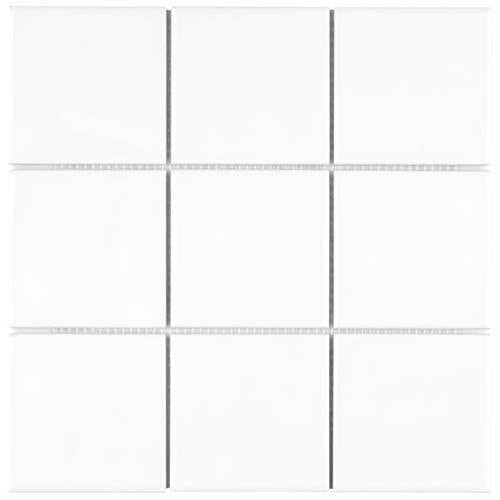 Twist White Ice Ceramic Mosaic -11 3/4" X 11 3/4" - Glossy
