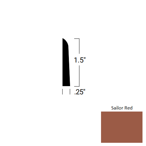 Johnsonite Sailor Red Rubber Millwork Shoe Moulding