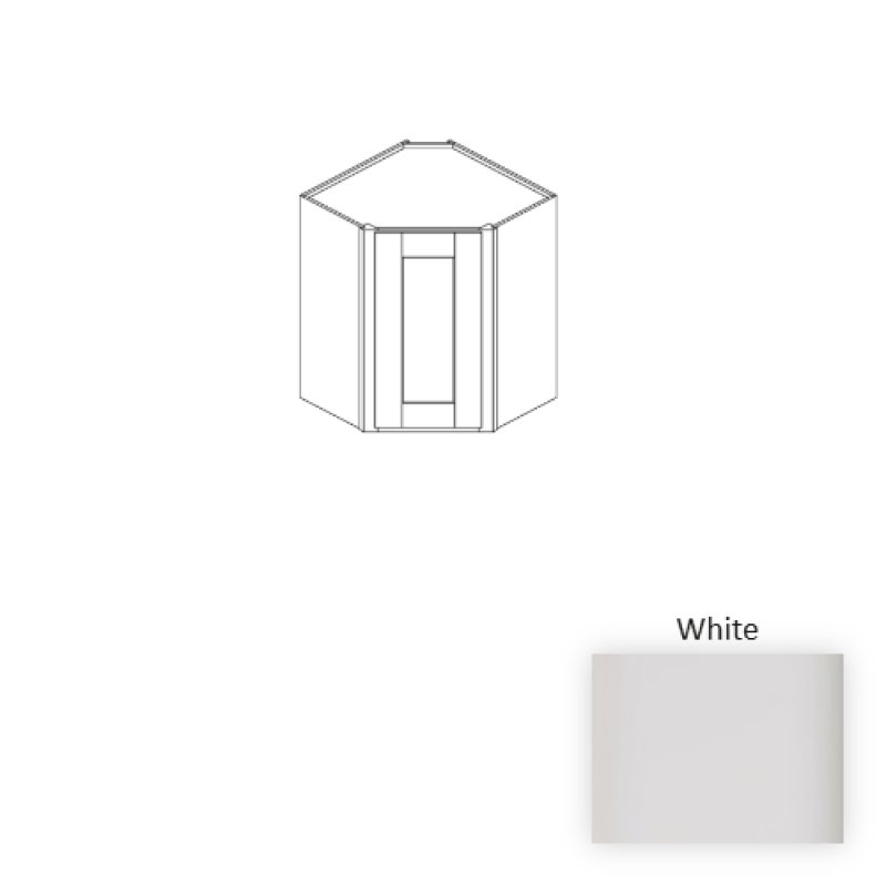White Wood Kitchen Diagonal Corner Wall Cabinet - 15" X 24" X 36" (Assembly Required) - White