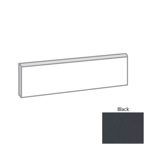 Council Black Porcelain Floor & Wall Trim, 3" x 12" Bullnose, Matte