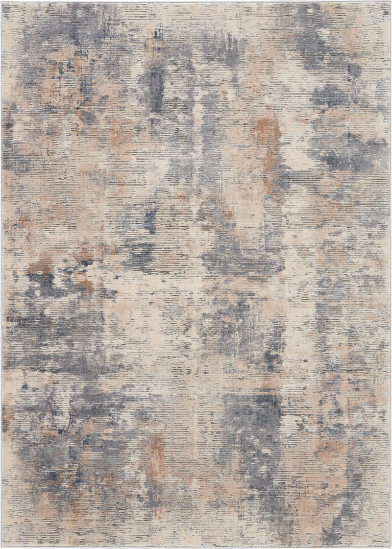 Rustic Textures Beige / Grey Area Rug 6 Ft x 9 Ft