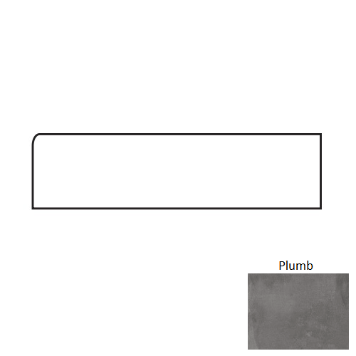 Powder Plumb Porcelain Floor Trim - 3" X 24" Bullnose - Matte