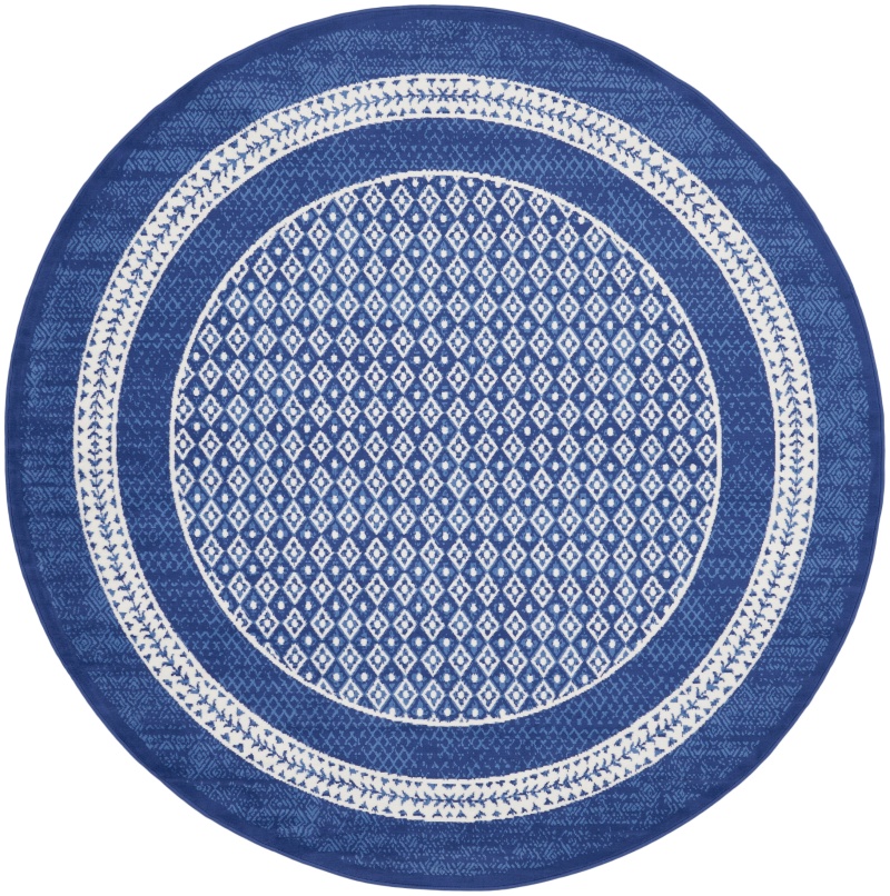 Whimsicle Whs13 Navy Polypropylene Farmhouse Area Rug