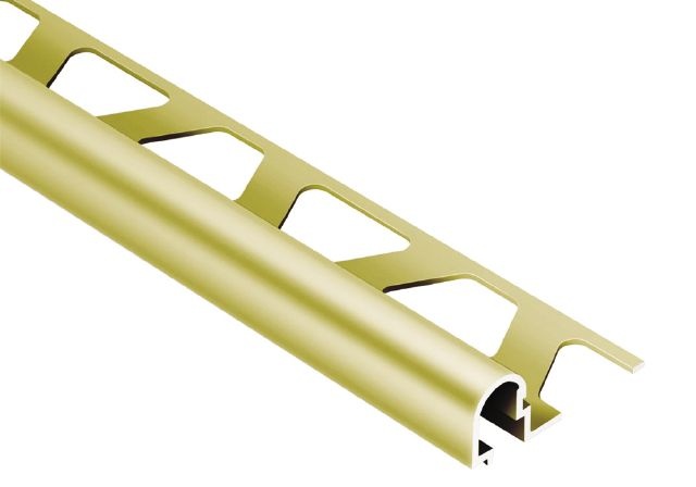 Rondec Db Metal Tile Edging Trim - Satin Brass Anodized Aluminum - 17/32" X 98 1/2"