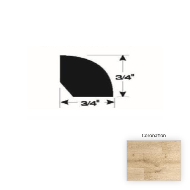 Regalia European Oak Coronation Hardwood Moulding / Trim - 90" Quarter Round - Wire Brushed & Uv Cured Urethane