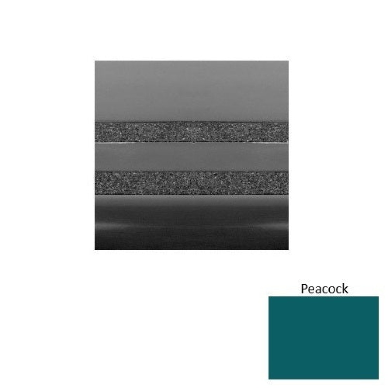 Solid 51 Peacock Light Duty With Two 3/4 Inch Strips Rubber (Rd) With Safety Yellow Abrasive Strip Stair Tread - Smooth
