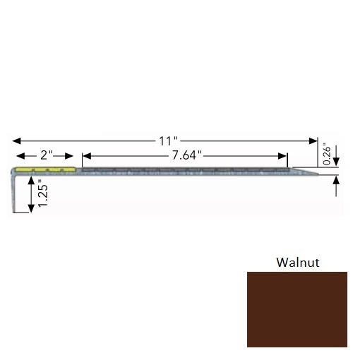 Flexterior Walnut Odt 11" One Color Metal Stair Tread