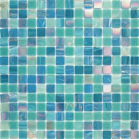 Mixes Lagoon Glass Mosaic - 0.8" X 0.8" - Glossy