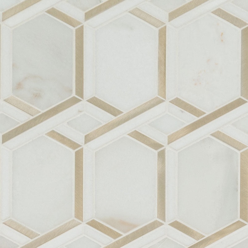 Luxor Royal Link Gold Metal & Stone Mosaic - Geometric - Mixed