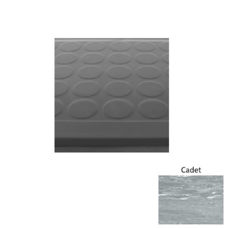 Marbleized 92 Cadet Low Profile Raised Circular Rubber (Sq) Stair Tread - Textured