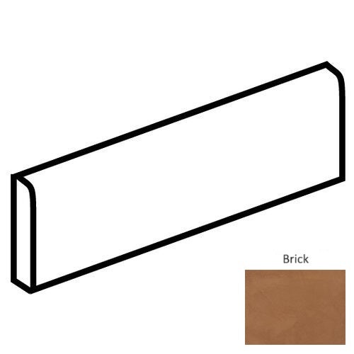 Indoterra Brick Porcelain Floor Trim - 3" x 24" Bullnose - Matte