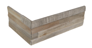 Samurai Taupe Porcelain Ledgestone Corner - Matte - 11.75" X 2.5" X 2.75" + 8.5" X 5.75" X 2.75"