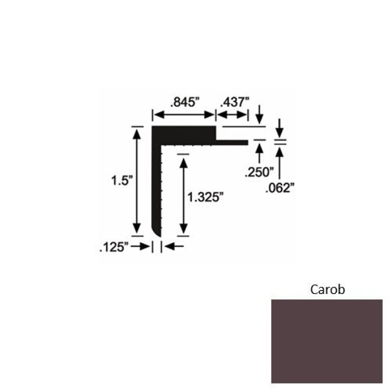 Solid 57 Carob Rubber Landing Trim - 1 1/2" X 98"