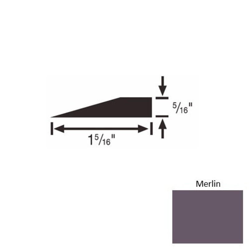 Solid 25 Merlin Rubber Reducer Strip - 1 5/16" X 9 Ft (108") X 5/16"