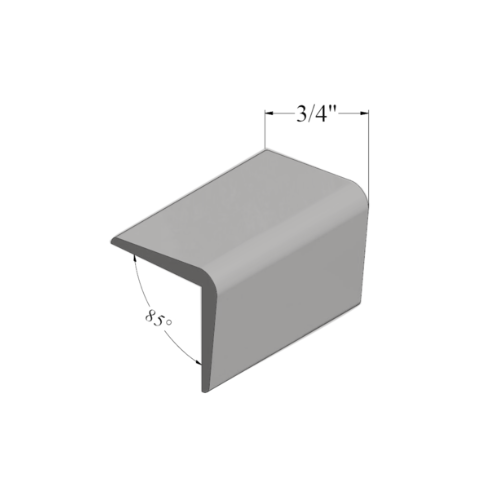 Grey Vinyl Corner Wall Guard 3/4" x 3/4" x 48"