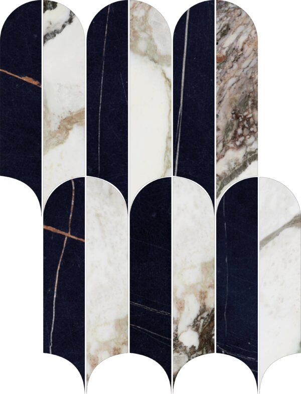 Kobe Calacatta Viola Porcelain Mosaic - Quill