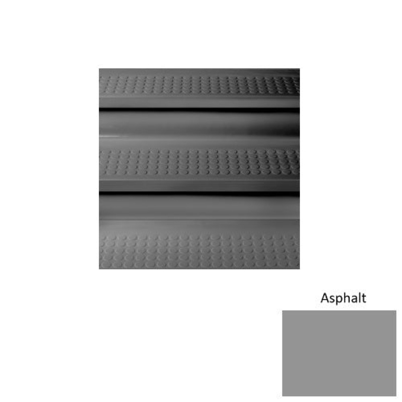 Solid 98 Asphalt Vantage Raised Circular Rubber (Sq) With Galley Red Abrasive Strip Stair Tread With Dupont Kevlar - Textured