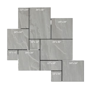 Grey Mist Sandstone Paver Jumbo Pattern - Natural Cleft - Various Sizes